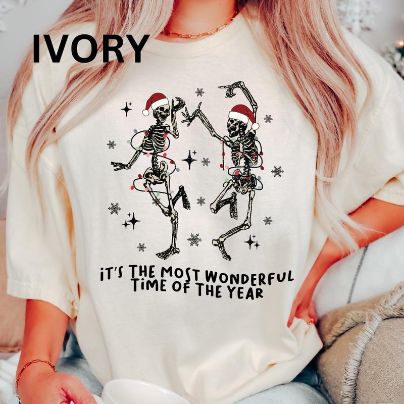 Its The Most Wonderful Time of the Year Christmas Graphic tee, Skeleton Christmas shirt, Comfort Colors, Christmas Gifts,...