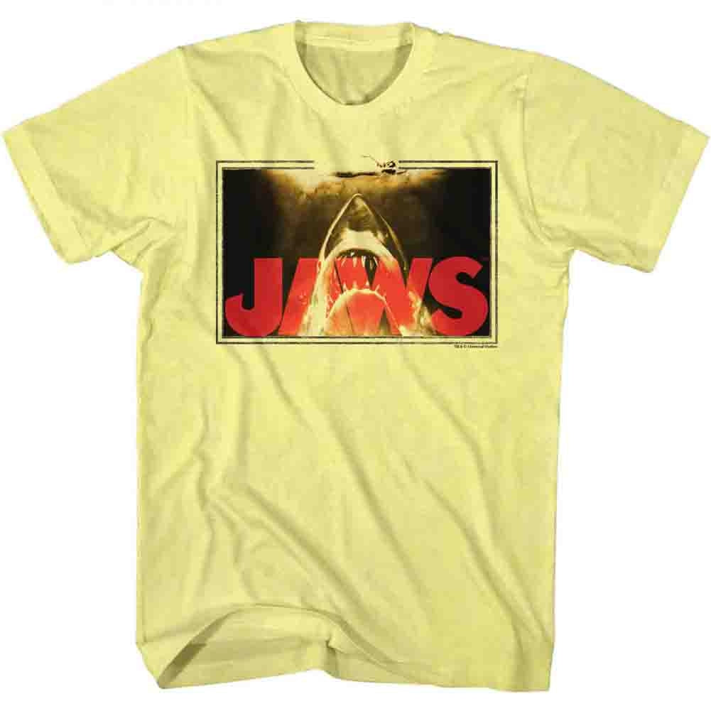 Jaws Mens S/S T-Shirt - Swim Lines - Heather Yellow Heather Hoodie, Sweatshirt | CiraTrend.com