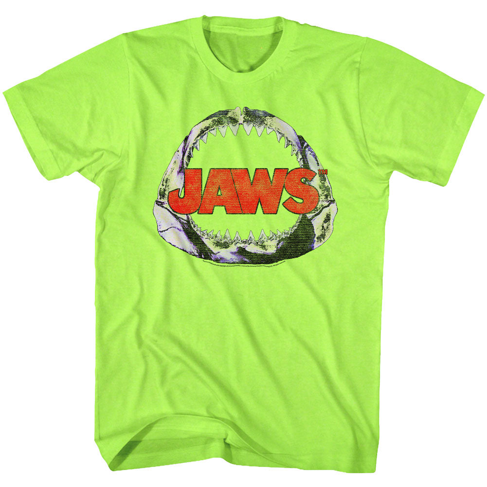Jaws Mens S/S T-Shirt - Neon Jawbone - Heather Neon Mint Heather Hoodie, Sweatshirt | CiraTrend.com