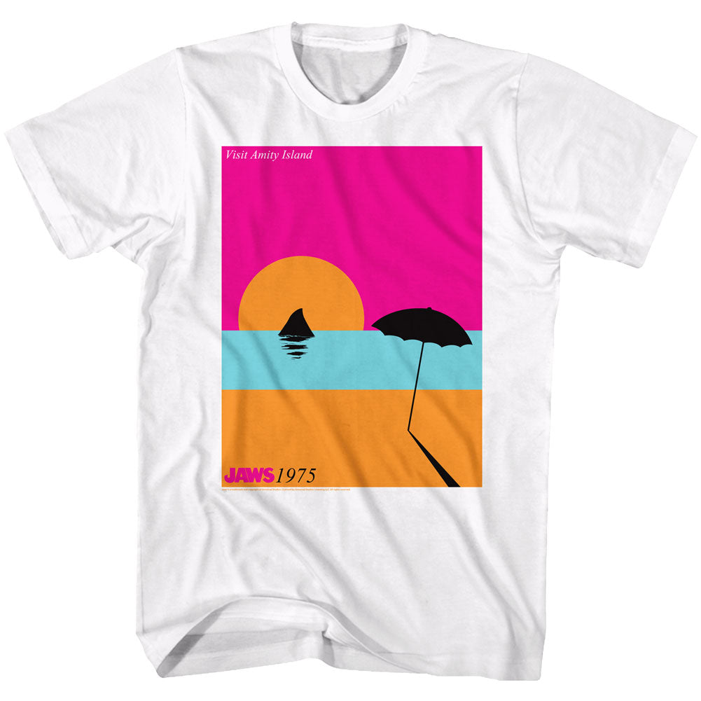 Jaws Mens S/S T-Shirt - Visiting - Solid White Hoodie, Sweatshirt | CiraTrend.com