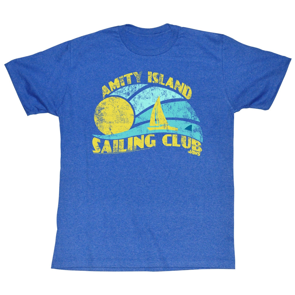 Jaws Mens S/S T-Shirt - Sail - Heather Royal Heather Hoodie, Sweatshirt | CiraTrend.com