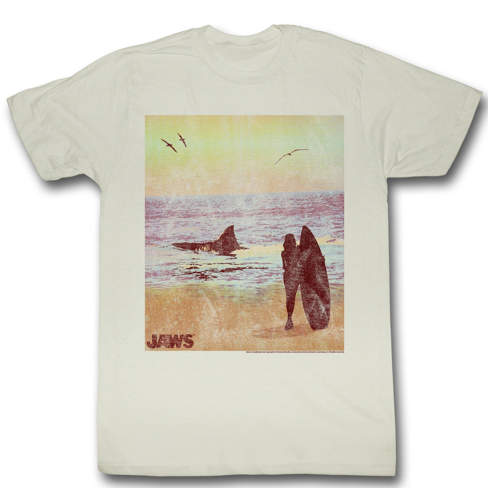 Jaws Mens S/S T-Shirt - Surfside - Solid Natural Hoodie, Sweatshirt | CiraTrend.com