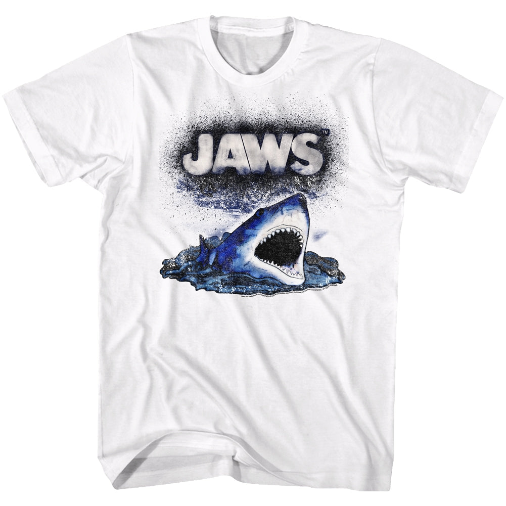Jaws Mens S/S T-Shirt - Watch Out - Solid White Hoodie, Sweatshirt | CiraTrend.com