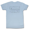 Jaws Mens S/S T-Shirt - Line Shark - Solid Light Blue Hoodie, Sweatshirt | CiraTrend.com