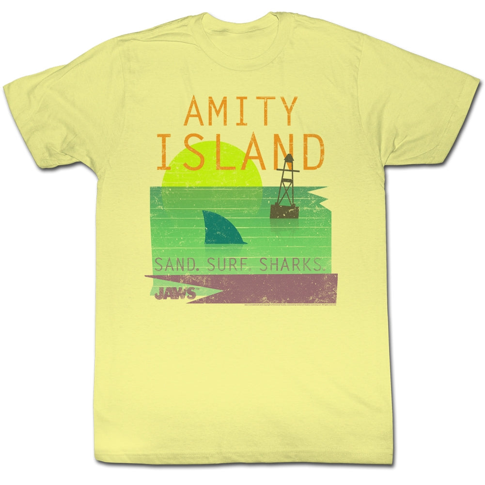 Jaws Mens S/S T-Shirt - Sandsurfsharks - Heather Yellow Heather Hoodie, Sweatshirt | CiraTrend.com