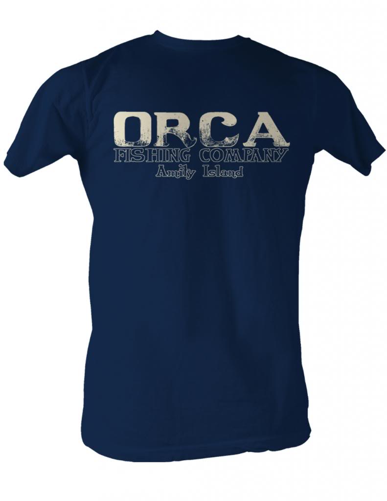 Jaws Mens S/S T-Shirt - Orca Fish Co. - Solid Navy Hoodie, Sweatshirt | CiraTrend.com