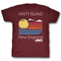 Jaws Mens S/S T-Shirt - Sunset - Heather Vintage Maroon Heather Hoodie, Sweatshirt | CiraTrend.com