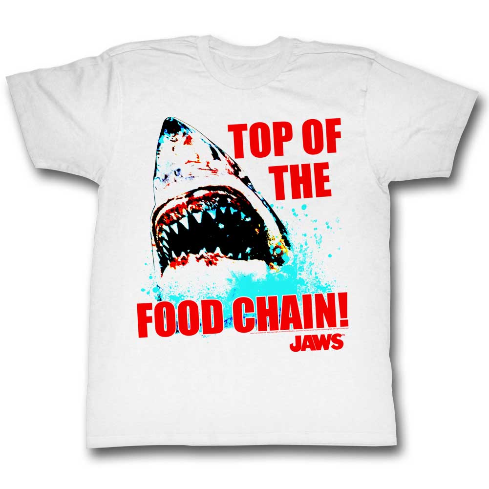 Jaws Mens S/S T-Shirt - Top Dawg - Solid White Hoodie, Sweatshirt | CiraTrend.com