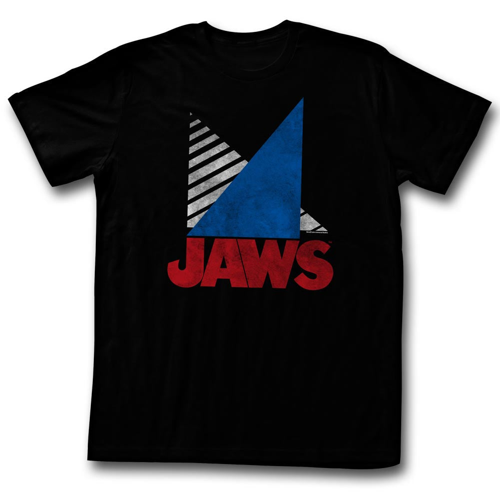 Jaws Mens S/S T-Shirt - Tri - Solid Black Hoodie, Sweatshirt | CiraTrend.com