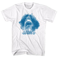 Jaws Mens S/S T-Shirt - Watercolor - Solid White Hoodie, Sweatshirt | CiraTrend.com