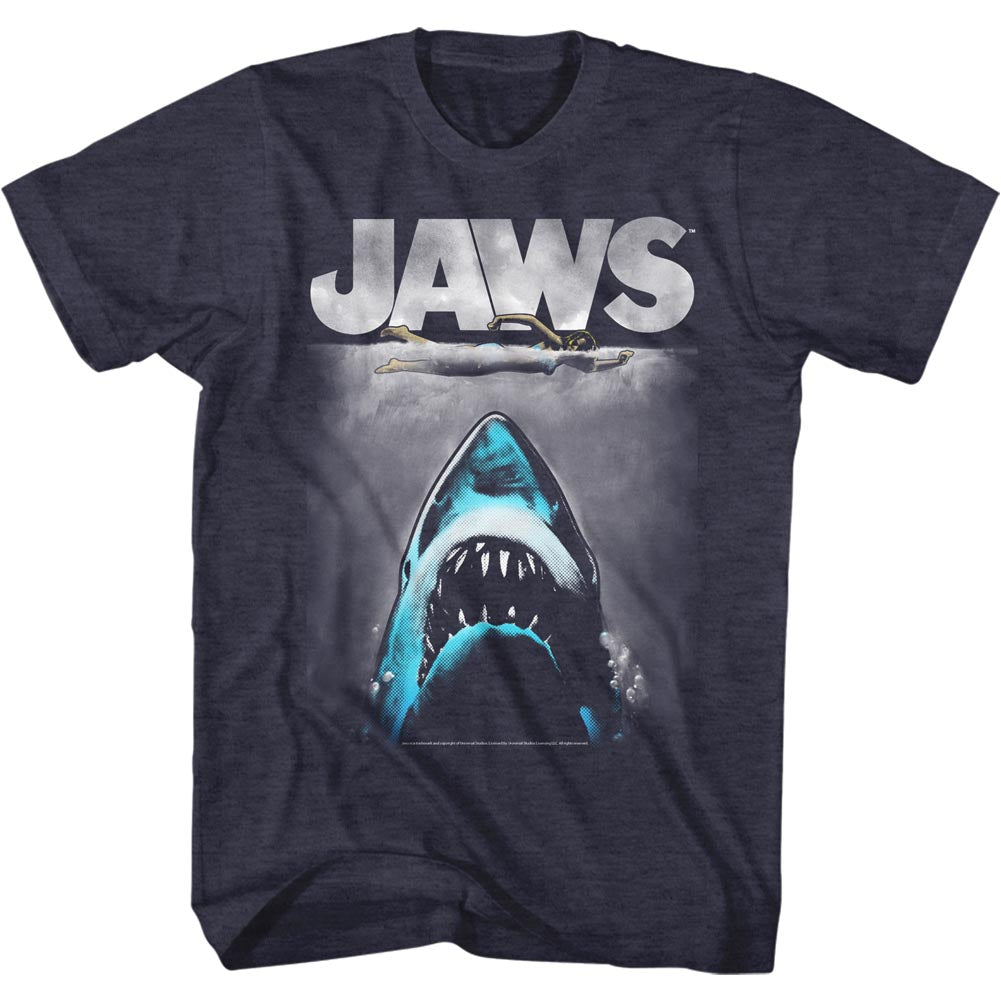 Jaws Mens S/S T-Shirt - Lichtenstien2 - Heather Navy Heather Hoodie, Sweatshirt | CiraTrend.com