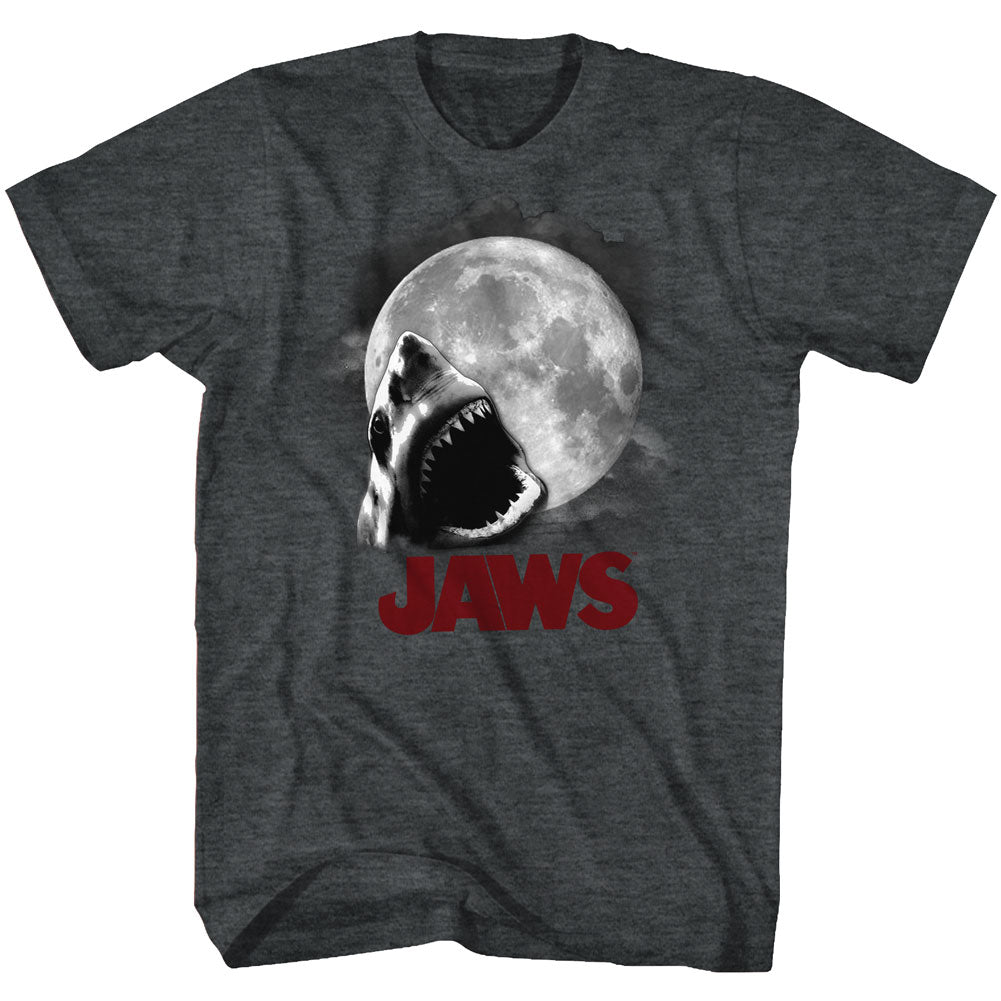 Jaws Mens S/S T-Shirt - Shark Moon - Heather Black Heather Hoodie, Sweatshirt | CiraTrend.com