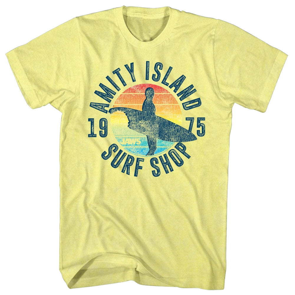 Jaws Mens S/S T-Shirt - Surfshop - Heather Yellow Heather Hoodie, Sweatshirt | CiraTrend.com