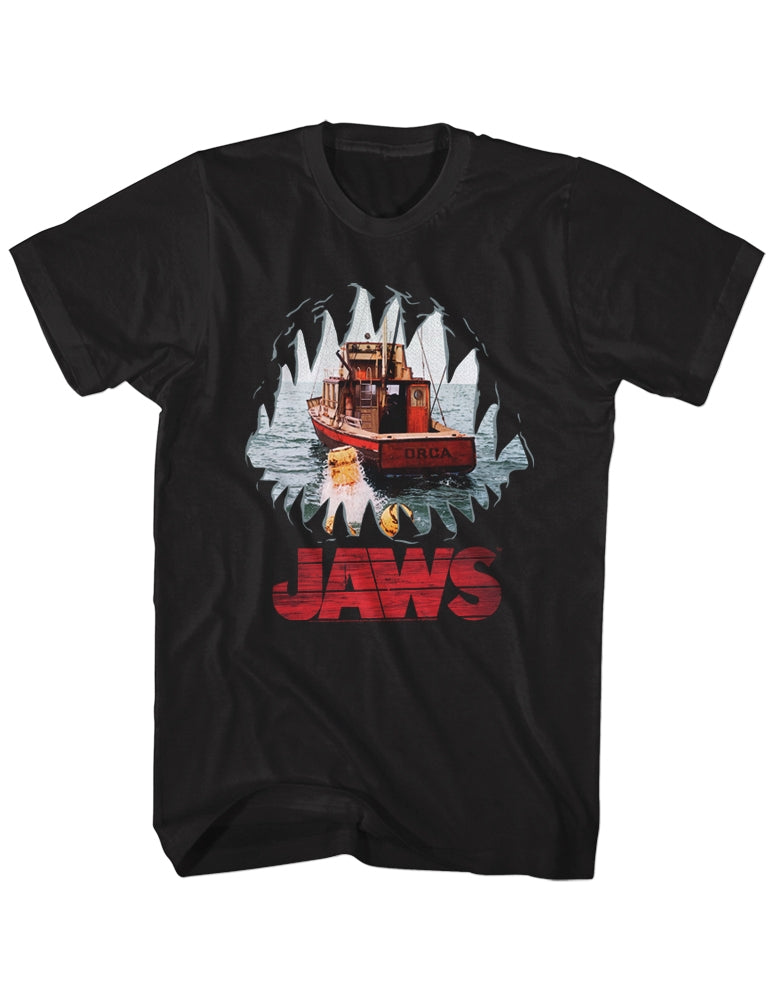 Jaws Mens S/S T-Shirt - Mouth Pov - Solid Black Hoodie, Sweatshirt | CiraTrend.com