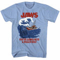 Jaws Mens S/S T-Shirt - Swell Text - Heather Light Blue Heather Hoodie, Sweatshirt | CiraTrend.com