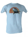 Jaws Mens S/S T-Shirt - Sunset Jaws - Solid Light Blue Hoodie, Sweatshirt | CiraTrend.com