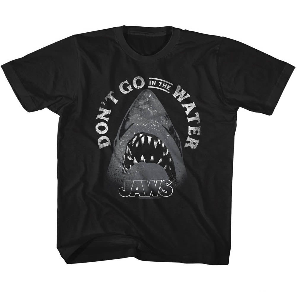 Jaws Toddler S/S T-Shirt - Text Arch - Solid Black Hoodie, Sweatshirt | CiraTrend.com