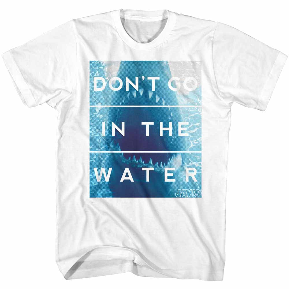 Jaws Mens S/S T-Shirt - Don't Go - Solid White Hoodie, Sweatshirt | CiraTrend.com
