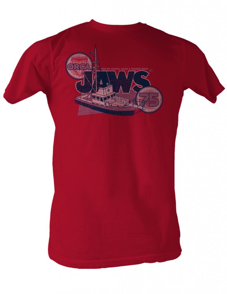 Jaws Mens S/S T-Shirt - Orca 75 - Solid Red Hoodie, Sweatshirt | CiraTrend.com