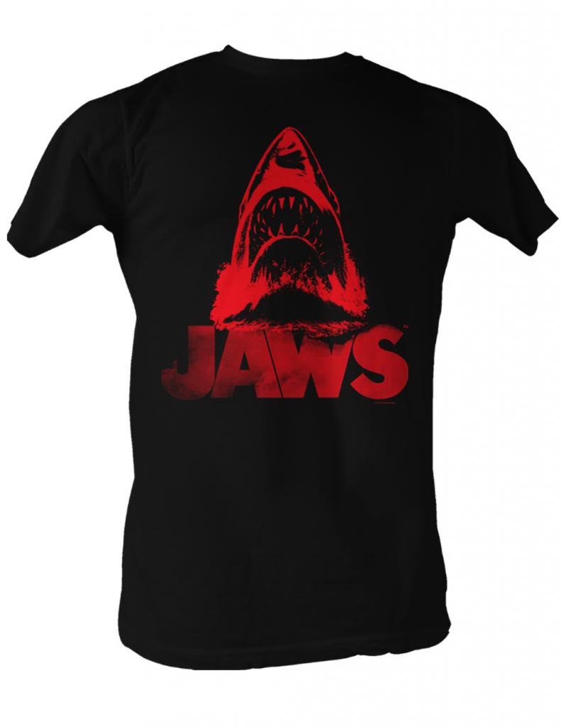 Jaws Mens S/S T-Shirt - Red J - Solid Black Hoodie, Sweatshirt | CiraTrend.com