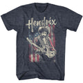 Jimi Hendrix S S Flag Hendrix Heather Navy Heather T-Shirts, Hoodie, Sweatshirt