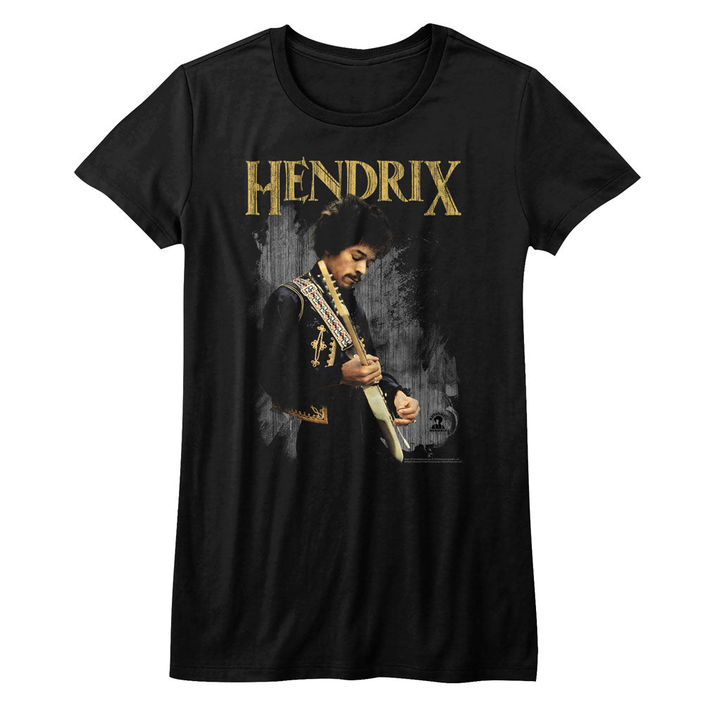 Jimi Hendrix Girls Juniors S/S T-Shirt - Hendirx - Solid Black Hoodie, Sweatshirt | CiraTrend.com