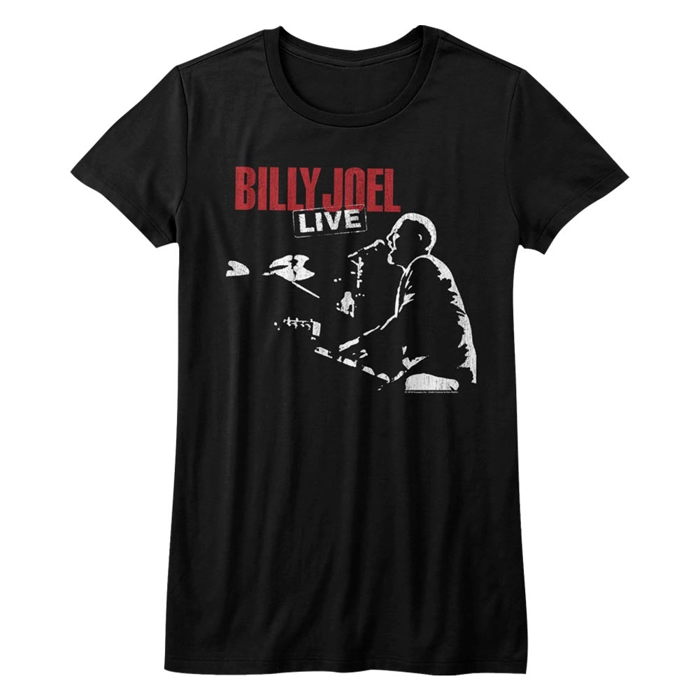 Billy Joel Girls Juniors S/S T-Shirt - 81 Tour - Solid Black Hoodie, Sweatshirt | CiraTrend.com