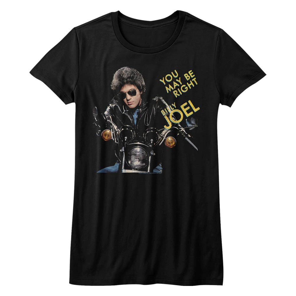 Billy Joel Girls Juniors S/S T-Shirt - You May Be Right - Solid Black Hoodie, Sweatshirt | CiraTrend.com