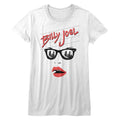 Billy Joel Girls Juniors S/S T-Shirt - Lips - Solid White Hoodie, Sweatshirt | CiraTrend.com