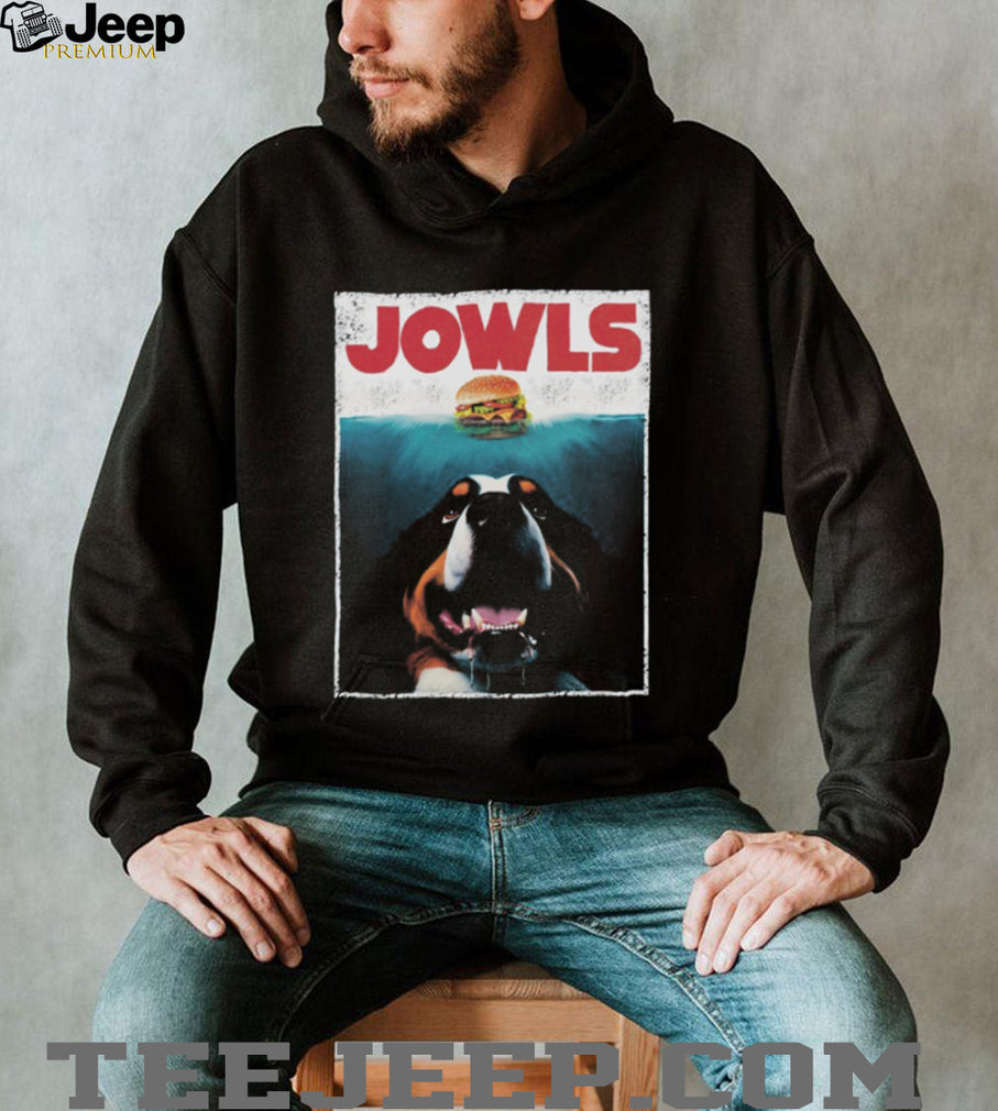 “JOWLS” Bernese Mountain Dog Burger Jaws Parody T Shirt