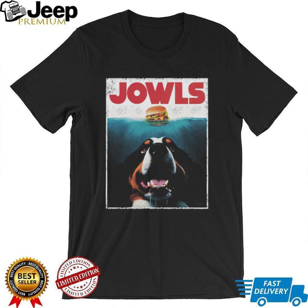 “JOWLS” Bernese Mountain Dog Burger Jaws Parody T Shirt