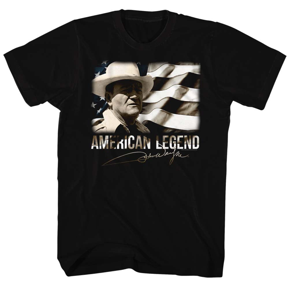 John Wayne Mens S/S T-Shirt - Legend!! - Solid Black Hoodie, Sweatshirt | CiraTrend.com