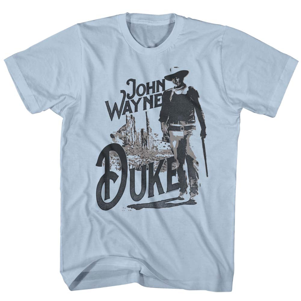 John Wayne Mens S/S T-Shirt - The Duke - Solid Light Blue Hoodie, Sweatshirt | CiraTrend.com