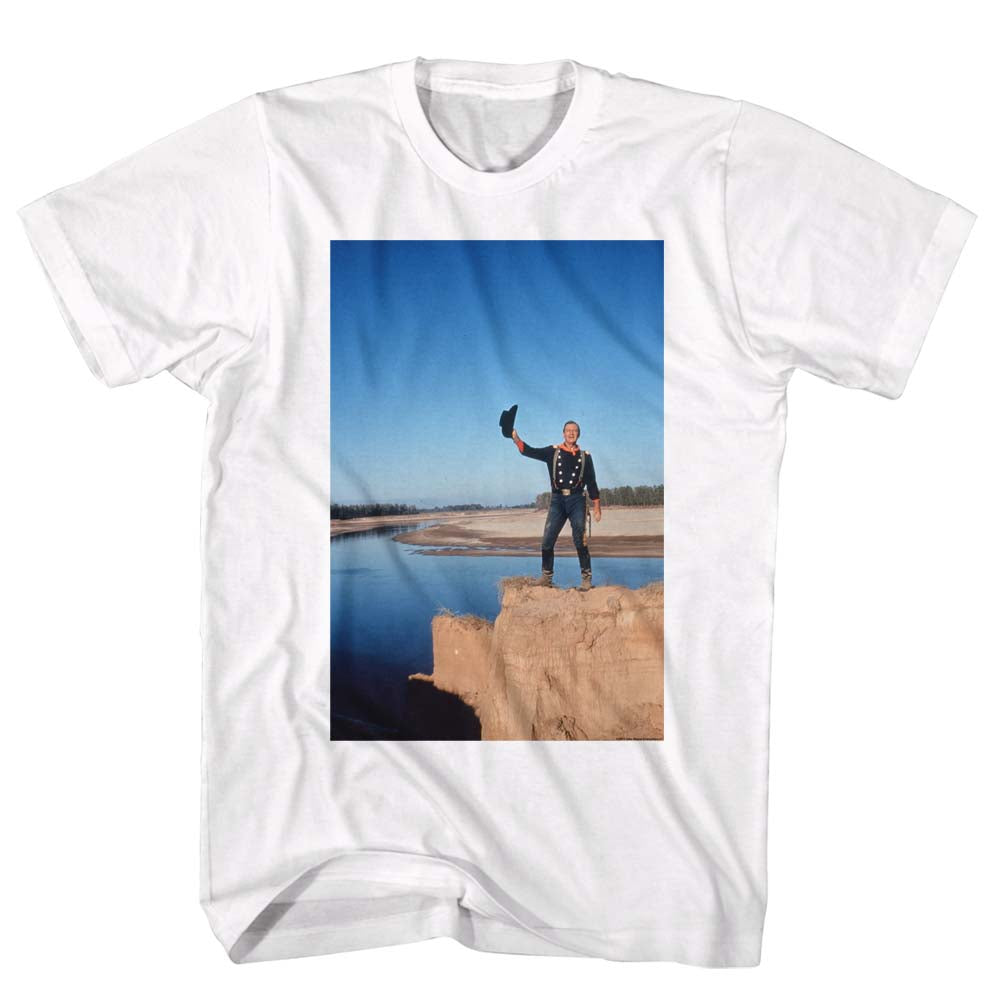 John Wayne Mens S/S T-Shirt - Livin' On The Egde - Solid White Hoodie, Sweatshirt | CiraTrend.com