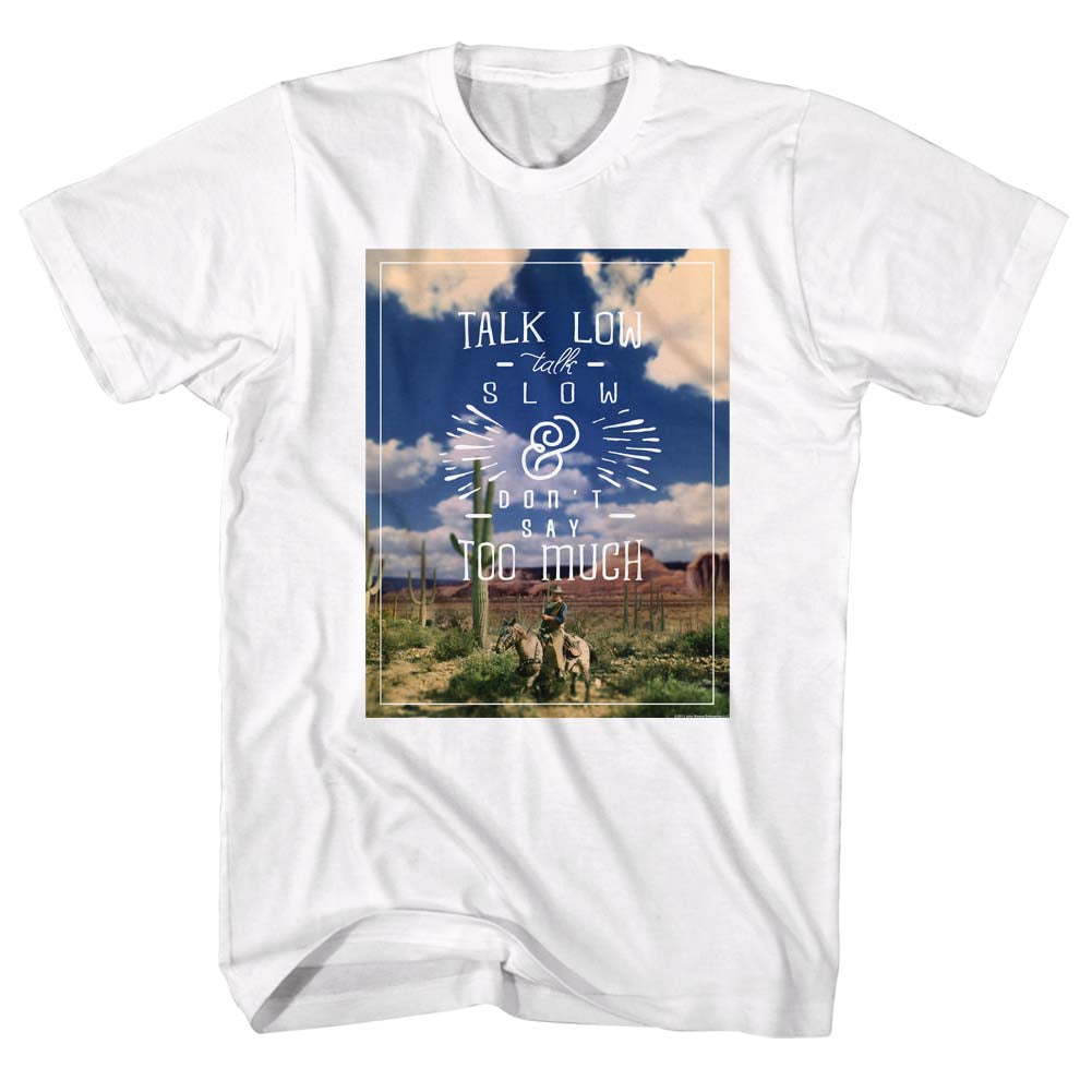 John Wayne Mens S/S T-Shirt - Cactus Field - Solid White Hoodie, Sweatshirt | CiraTrend.com