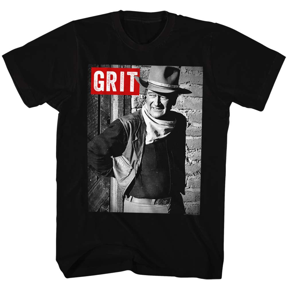 John Wayne Mens S/S T-Shirt - Grit - Solid Black Hoodie, Sweatshirt | CiraTrend.com