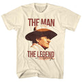 John Wayne Mens S/S T-Shirt - Man/Legend - Solid Natural Hoodie, Sweatshirt | CiraTrend.com