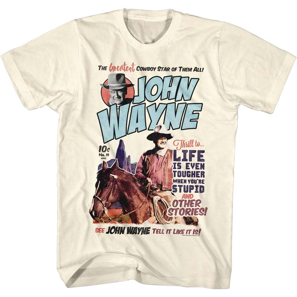 John Wayne Mens S/S T-Shirt - Makeitwayne - Solid Natural Hoodie, Sweatshirt | CiraTrend.com