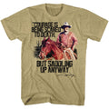 John Wayne Mens S/S T-Shirt - Courage - Heather Khaki Heather Hoodie, Sweatshirt | CiraTrend.com