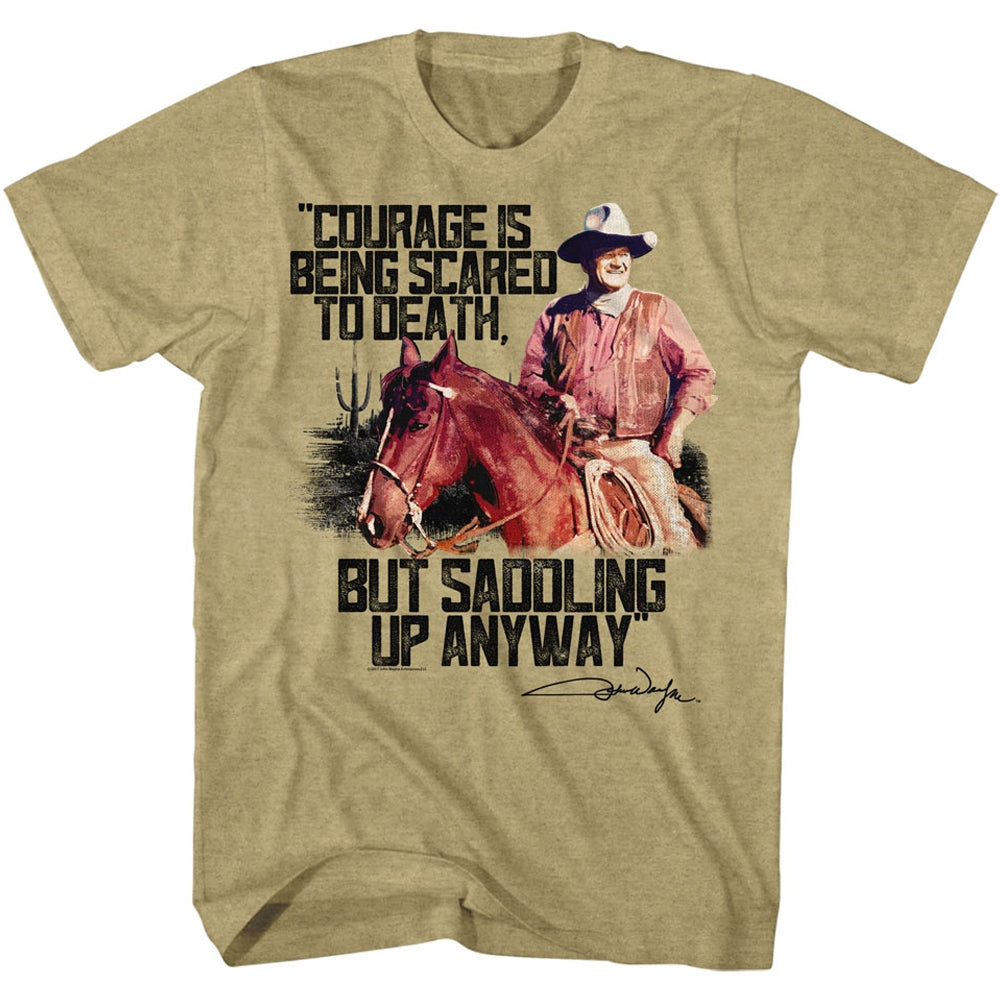 John Wayne Mens S/S T-Shirt - Courage - Heather Khaki Heather Hoodie, Sweatshirt | CiraTrend.com