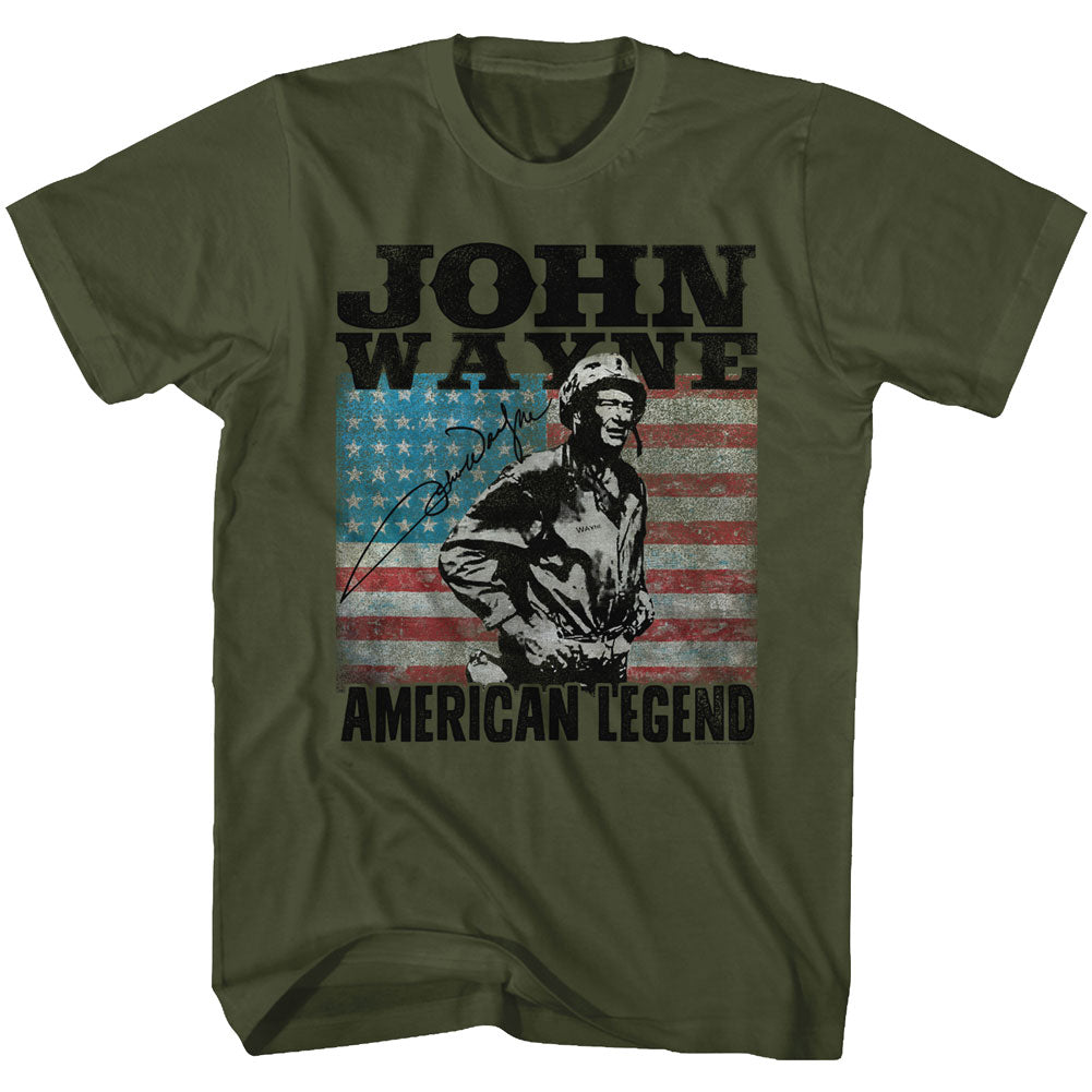 John Wayne Mens S/S T-Shirt - American Legend - Solid Military Green Hoodie, Sweatshirt | CiraTrend.com