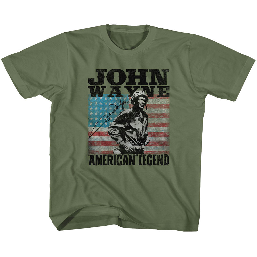 John Wayne Toddler S/S T-Shirt - American Legend - Solid Military Green Hoodie, Sweatshirt | CiraTrend.com