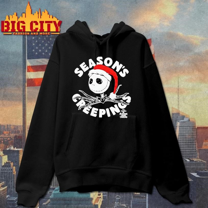 Jack Skellington Wearing Santa Claus Before Christmas Seasons Creepings Shirt