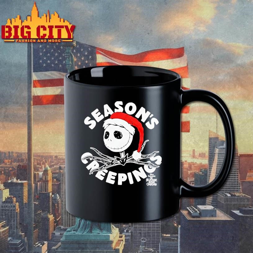 Jack Skellington Wearing Santa Claus Before Christmas Seasons Creepings Shirt