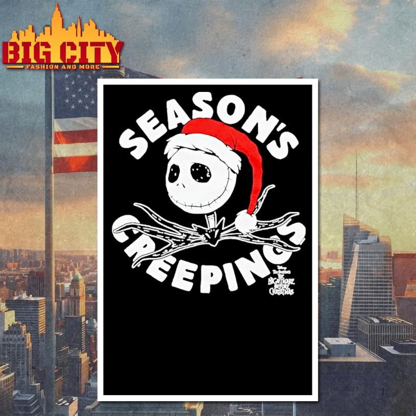 Jack Skellington Wearing Santa Claus Before Christmas Seasons Creepings Shirt