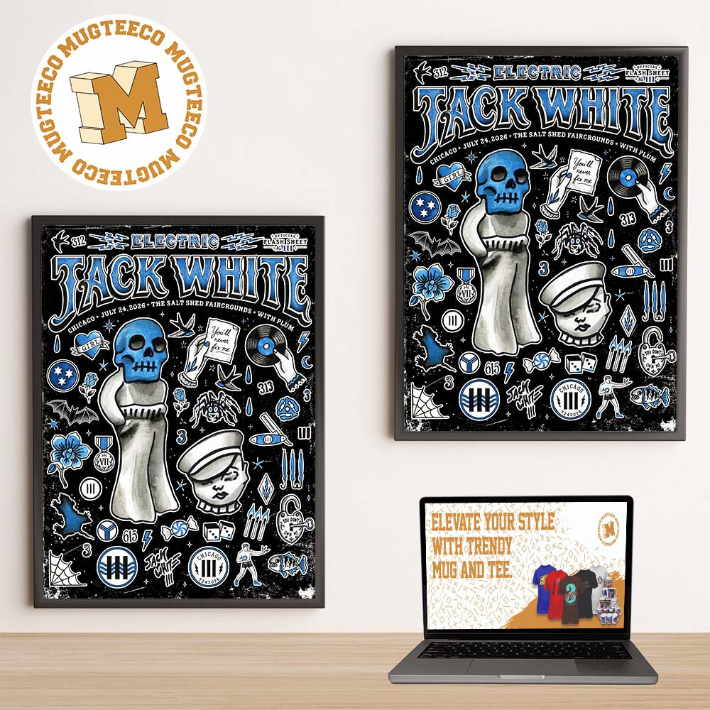 Jack White Chicago Event Poster At The Salt Shed Fairgrounds On July 24 2026 Home Decor Poster Canvas