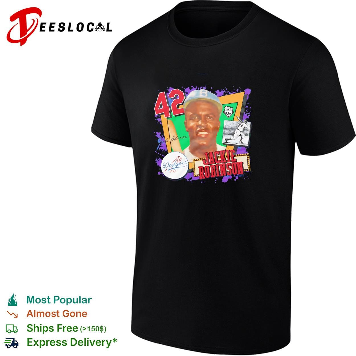 Jackie Robinson Brooklyn Dodgers baseball card signature shirt