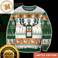 Jagermeister Reindeer Bottle Signature Green And Orange Colorway Knitting Christmas Ugly Sweater 2023
