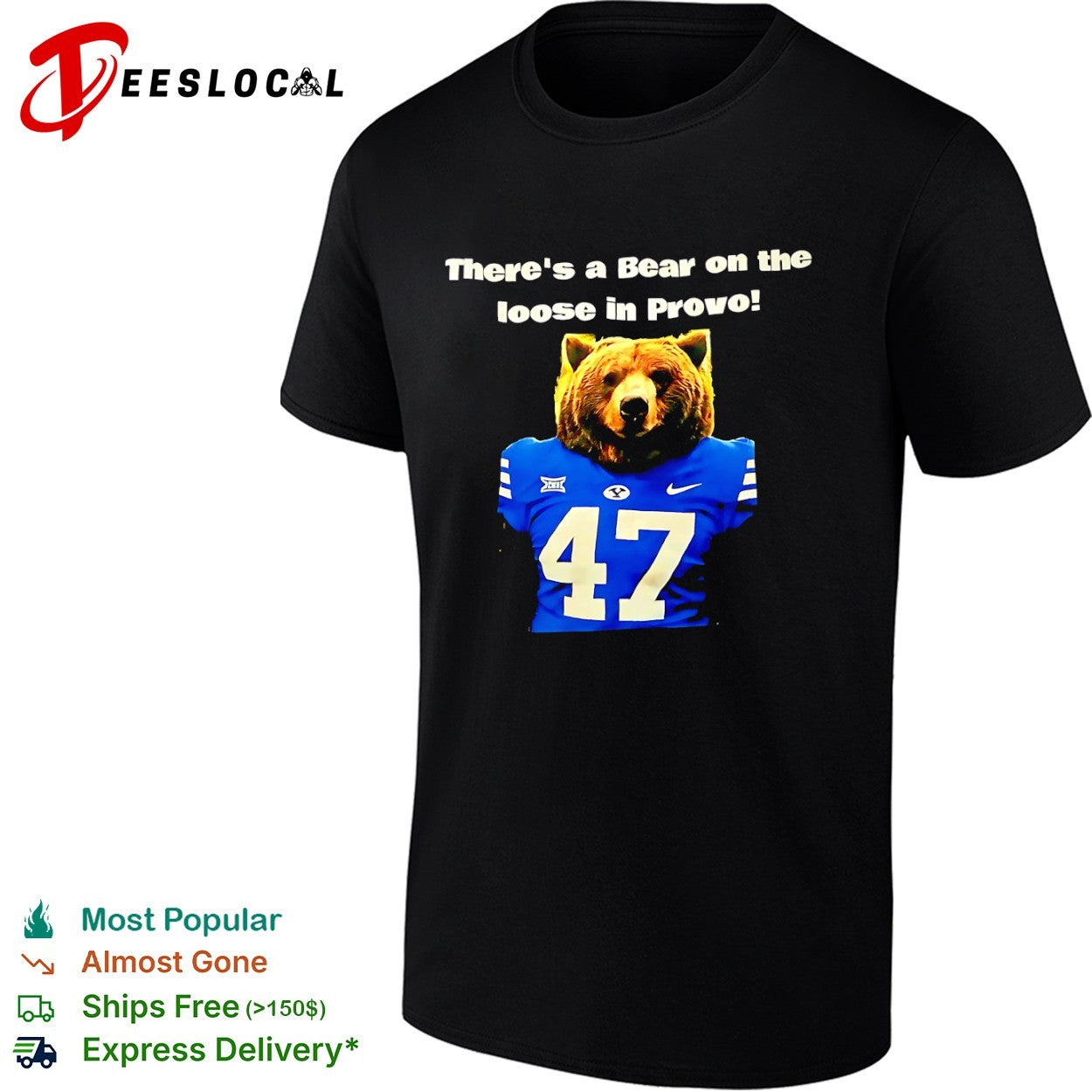 Jakob Robinson BYU Cougars Big 12 There is a Bear on the loose in Provo shirt