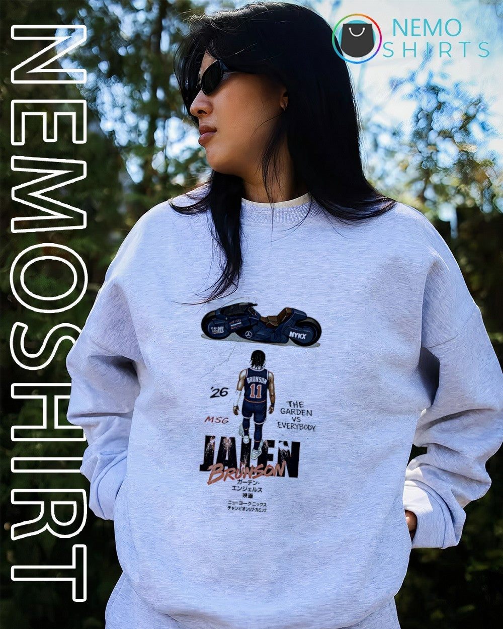 Jalen Brunson 11 New York Knicks the garden vs everybody iconic bike shirt